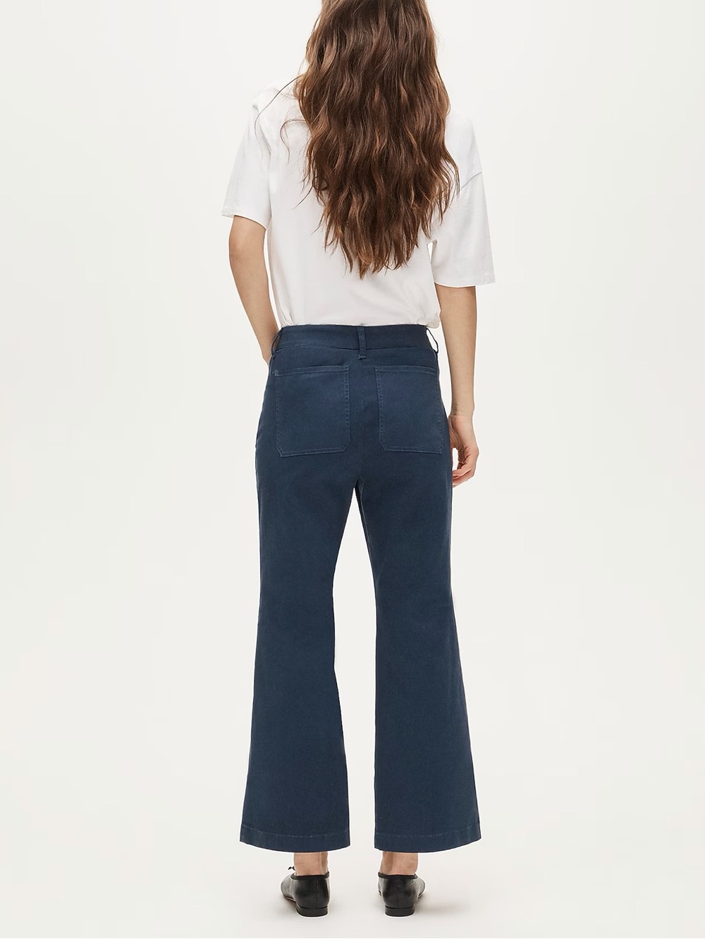 Petite Charley kickout crop pant in chino in NAVY blue - Picture 7 of 7